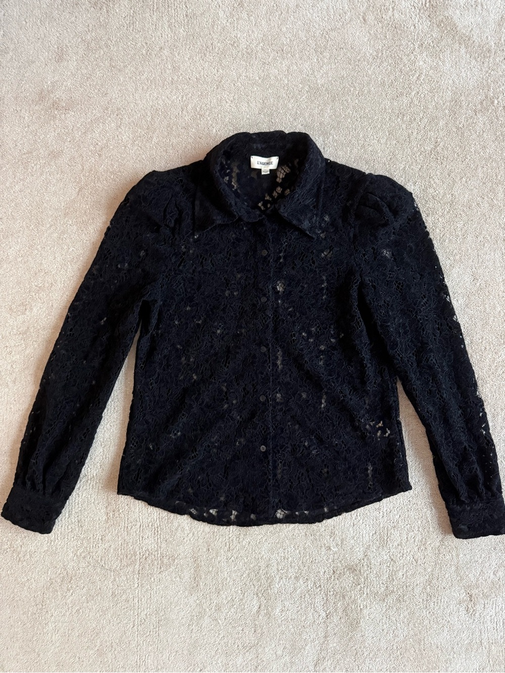 L’agence Lace Button-Front Blouse
